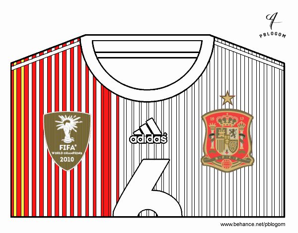 Camiseta del mundial de fútbol 2014 de España