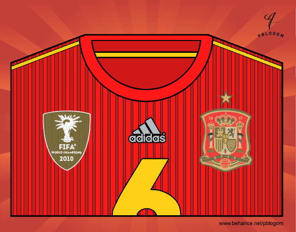 Camiseta del mundial de fútbol 2014 de España