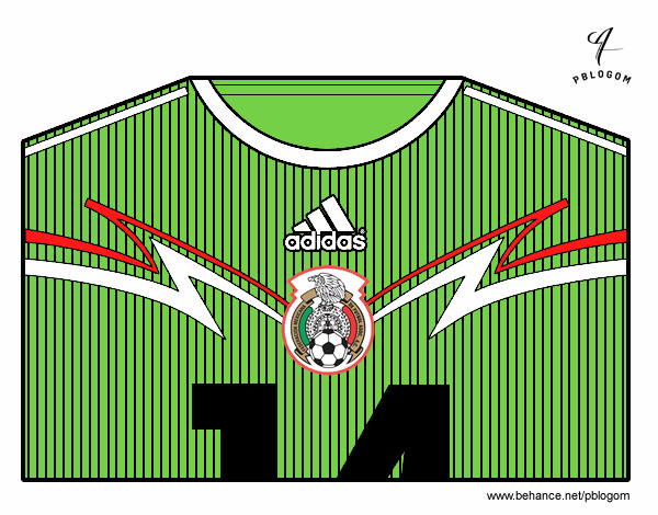 Camiseta del mundial de fútbol 2014 de México