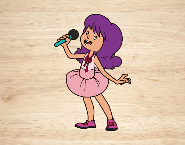 Estrella del pop cantando