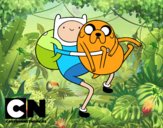 Finn y Jake abrazados