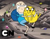 Finn y Jake abrazados