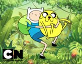 Finn y Jake abrazados