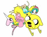 Finn y Jake con la Princesa Chicle