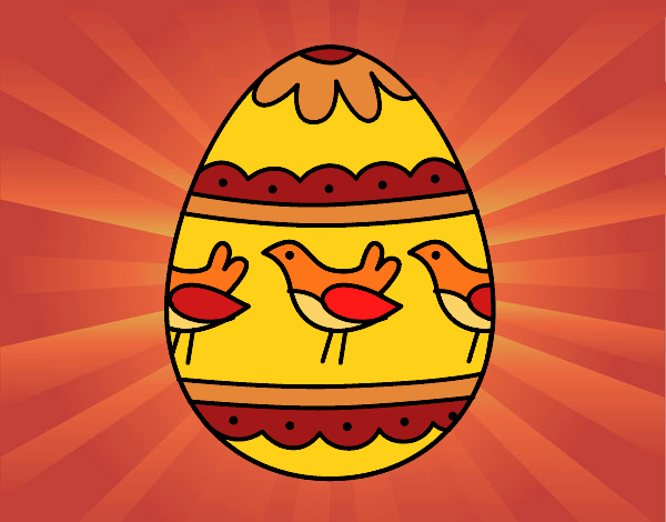 Dibujo Huevo de Pascua con pájaros pintado por JuanMar3