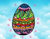 Dibujo Huevo de Pascua estampado vegetal pintado por KanG