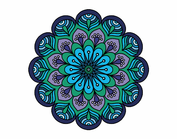 Mandala flor y hojas