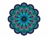 Dibujo Mandala flor y hojas pintado por Vucky