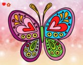 Dibujo Mandala mariposa pintado por payi