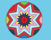 Dibujo Mandala mosaico estrella pintado por juananzore