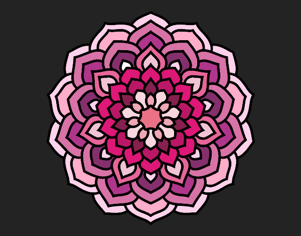 Dibujo Mandala pétalos de flor pintado por michinita