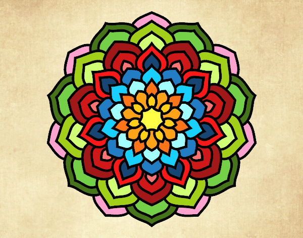 Dibujo Mandala pétalos de flor pintado por Nubiasina