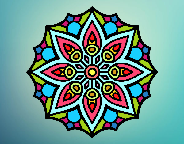 Dibujo Mandala simetría sencilla pintado por Nubiasina