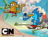 Mordecai y Rigby karatekas