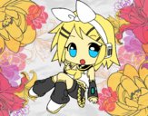 Dibujo Rin Kagamine pintado por sakura1922