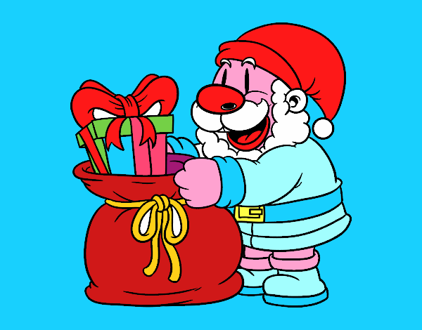 Santa Claus ofreciendo regalos