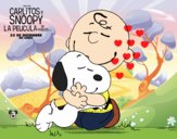 Snoopy y Carlitos abrazados