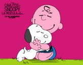 Snoopy y Carlitos abrazados