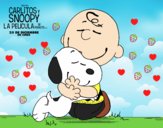 Snoopy y Carlitos abrazados