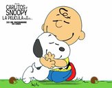 Snoopy y Carlitos abrazados