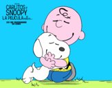 Snoopy y Carlitos abrazados