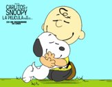 Snoopy y Carlitos abrazados