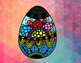 Dibujo Un huevo de Pascua floral pintado por Elene