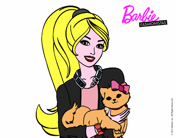 Barbie con su linda gatita