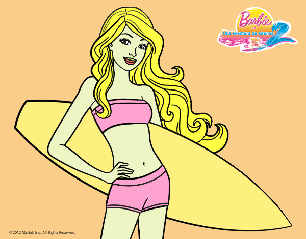 Barbie con tabla de surf