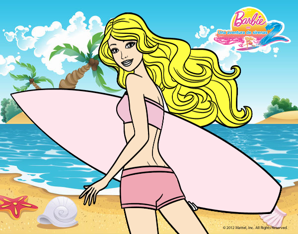 Barbie surfera