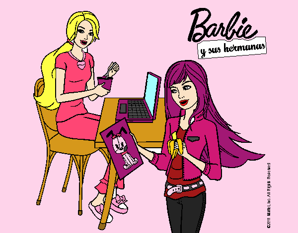 Dibujo De Barbie Y Su Hermana Merendando Pintado Por Nastia En Dibujos My XXX Hot Girl