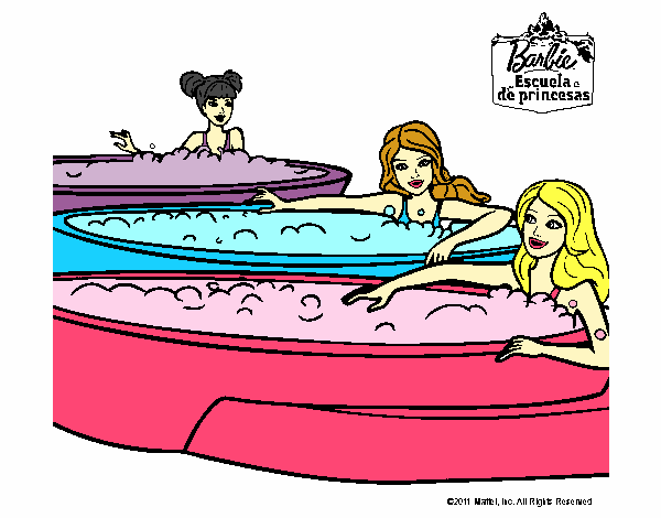 Barbie y sus amigas en el jacuzzi