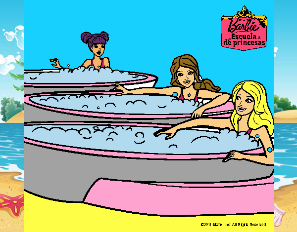 Barbie y sus amigas en el jacuzzi