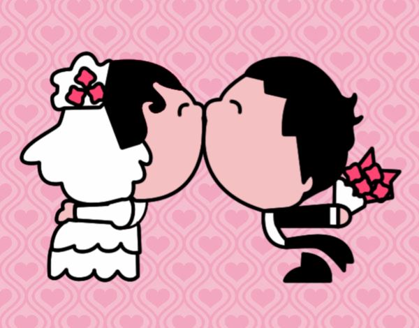 Beso de recién casados