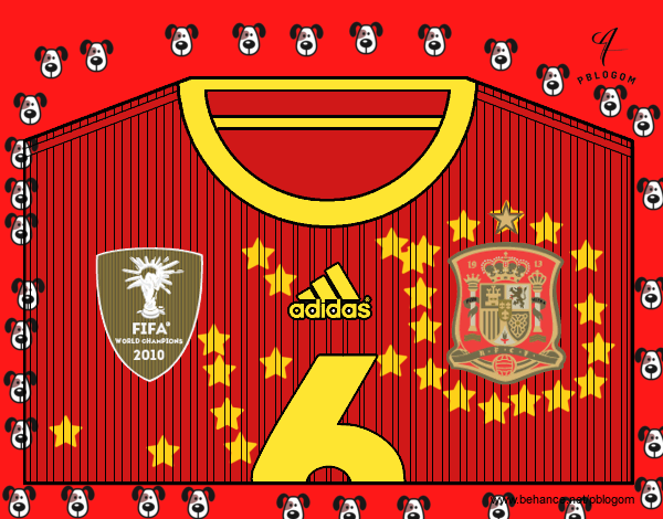 Camiseta del mundial de fútbol 2014 de España