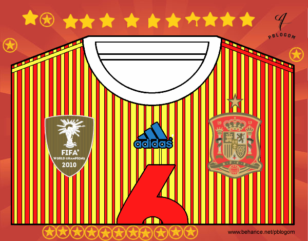 Camiseta del mundial de fútbol 2014 de España