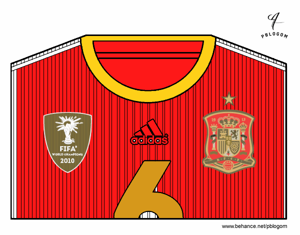 Camiseta del mundial de fútbol 2014 de España