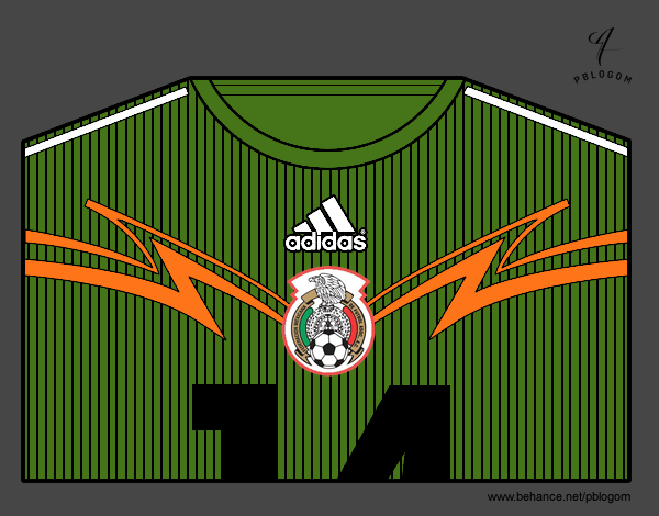 Camiseta del mundial de fútbol 2014 de México