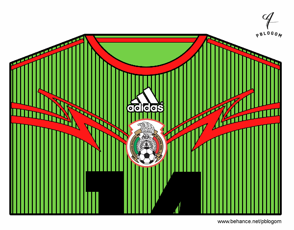 Camiseta del mundial de fútbol 2014 de México