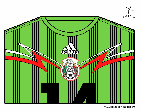 Camiseta del mundial de fútbol 2014 de México