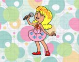 Estrella del pop cantando