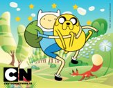 Finn y Jake abrazados