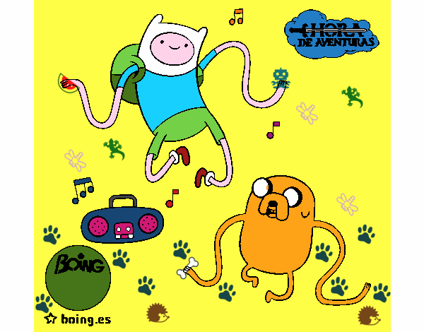 Finn y Jake escuchando música