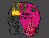 Dibujo Happy Easter pintado por macri