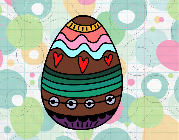 Dibujo Huevo de Pascua para decorar pintado por loveloveve
