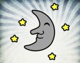 Dibujo Luna con estrellas pintado por Dul200