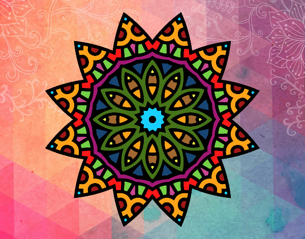 Dibujo Mandala estrella pintado por nirvanna