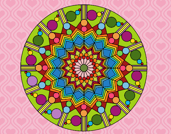 Dibujo Mandala flor con círculos pintado por nirvanna