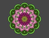 Dibujo Mandala flor y hojas pintado por michinita