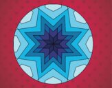 Dibujo Mandala mosaico estrella pintado por aguagrande